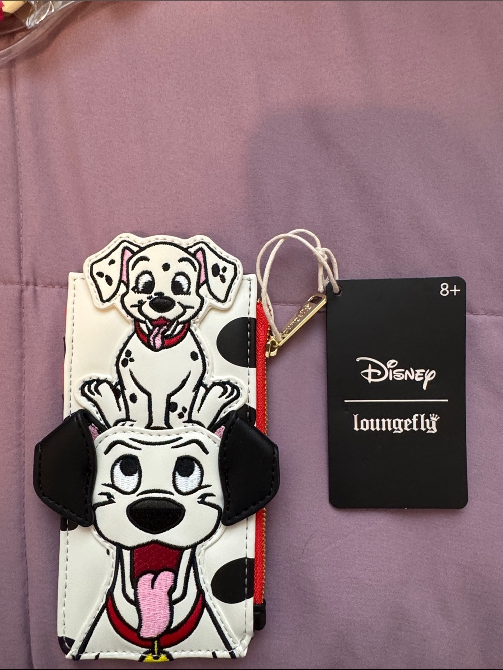 Loungefly Black and Red Disney Paw Print Card Wallet with Gold Accent
